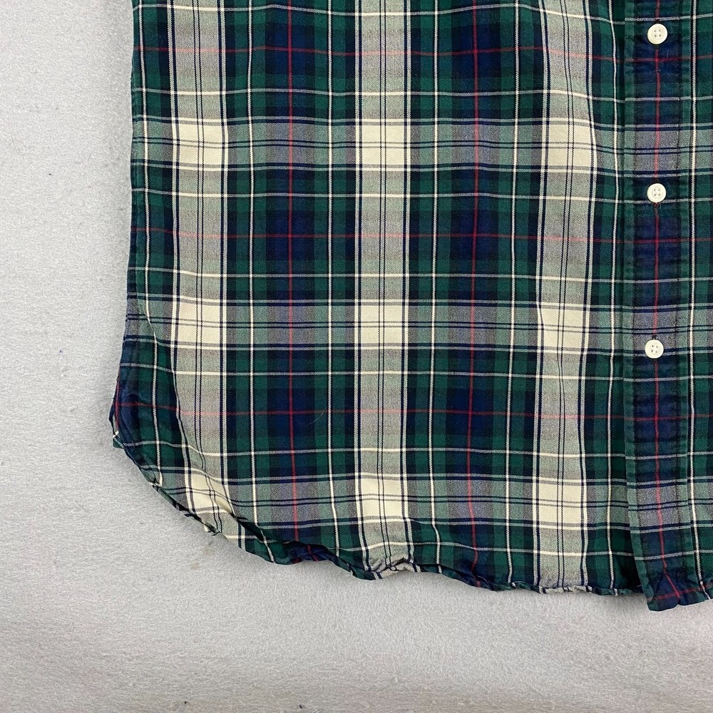 Polo Ralph Lauren Classic Fit Oxford Shirt Mens XL Green Beige Plaid Pocket - Picture 6 of 13